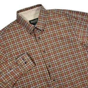 Eddie Bauer Plaid Button Down Shirt Long Sleeve Casual‎ Brown Mens M
